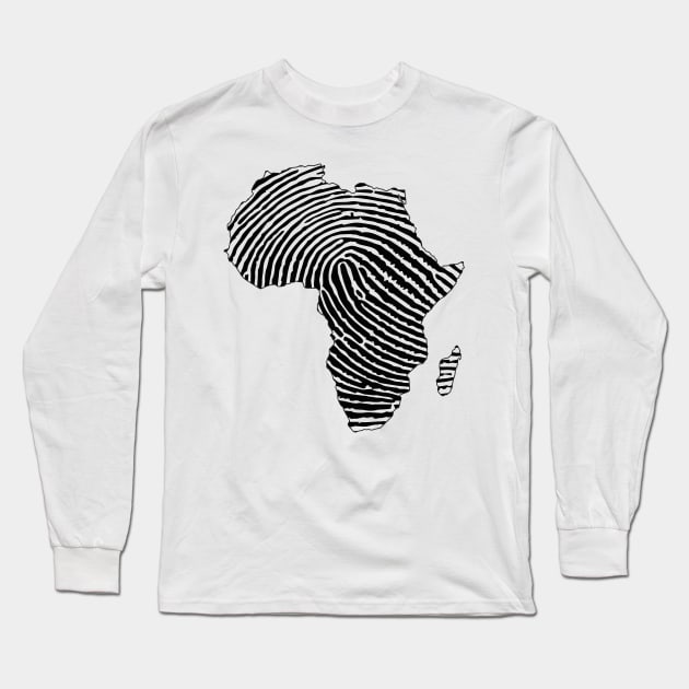 Africa, Africa Fingerprint, Black History, Black Girl Magic, Black Lives Matter Long Sleeve T-Shirt by UrbanLifeApparel